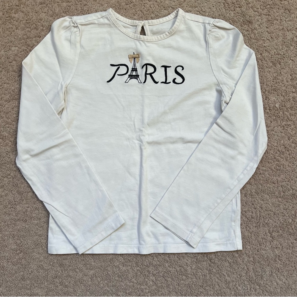 janie and jack paris long sleeve white shirt
